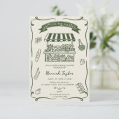 Hand Drawn Fresh Off the Market Bridal Shower Einladung (Stehend Vorderseite)