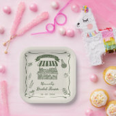 Hand Drawn Fresh Off the Market Bridal Shower Pappteller (Party)