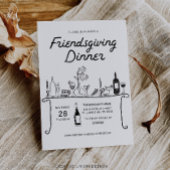 Hand Drawn Friendsgiving Dinner Einladung