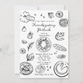 Hand Drawn Friendsgiving Potluck Einladung (Vorderseite)
