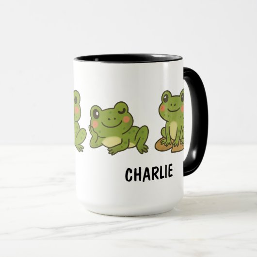 Hand Drawn Frog Custom Cute Tasse (VorderseiteRechts)