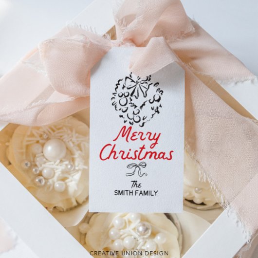 Hand Drawn frohe Weihnachten Personalisiertes Gesc Geschenkanhänger