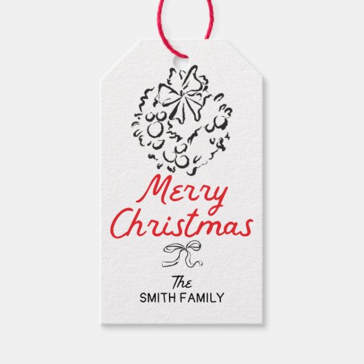 Hand Drawn frohe Weihnachten Personalisiertes Gesc Geschenkanhänger (Vorderseite)