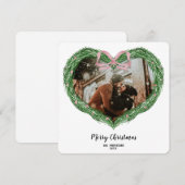 Hand Drawn Frohe Weihnachts-Herz-Kranz-Foto Einladung (Vorne/Hinten)