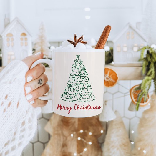 Hand Drawn Frohe Weihnachts-Tasse Kaffeetasse