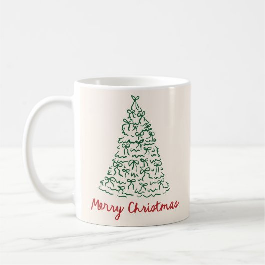 Hand Drawn Frohe Weihnachts-Tasse Kaffeetasse (Links)