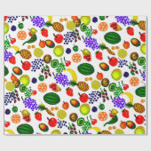 Hand Drawn Fruit Medley Pattern Geschenkpapier (Flach)