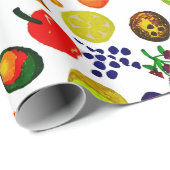 Hand Drawn Fruit Medley Pattern Geschenkpapier (Rolleneckpunkt)