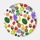 Hand Drawn Fruit Medley Pattern Magnet (Vorne)