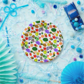 Hand Drawn Fruit Medley Pattern Pappteller (Party)