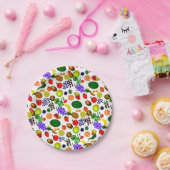 Hand Drawn Fruit Medley Pattern Pappteller (Party)
