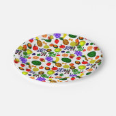Hand Drawn Fruit Medley Pattern Pappteller (Schrägansicht)