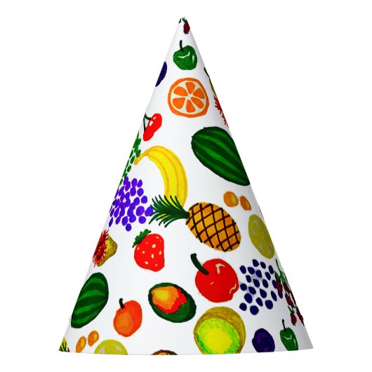 Hand Drawn Fruit Medley Pattern Partyhütchen (Vorderseite)