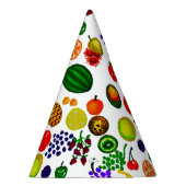 Hand Drawn Fruit Medley Pattern Partyhütchen (Rechts)