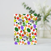Hand Drawn Fruit Medley Pattern Postkarte (Stehend Vorderseite)