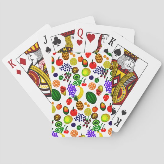 Hand Drawn Fruit Medley Pattern Spielkarten (Rückseite)