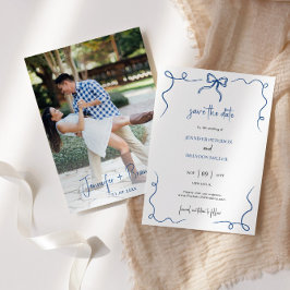 Hand Drawn Fun Französisch Save the Date Foto Einladung