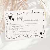 Hand Drawn Fun Scribble Squiggle UAWG Wedding Begleitkarte