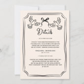 Hand drawn Funky Doodle Wedding Details Einladung (Vorderseite)