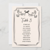 Hand drawn Funky Doodle Wedding Table Seating Einladung (Vorderseite)