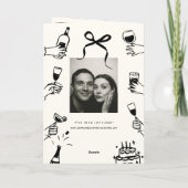 Hand Drawn Funky Drawing Handwritting Wedding  Einladung (Rückseite)