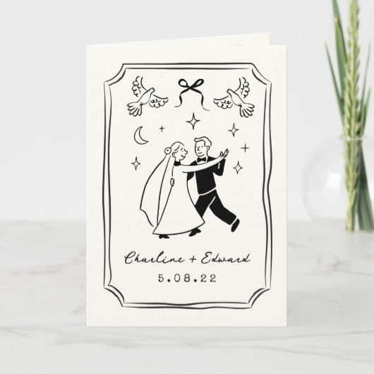 Hand Drawn Funky Drawing Handwritting Wedding  Einladung (Vorderseite)