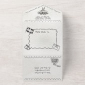 Hand Drawn funky England Doodle Hochzeit All In One Einladung (Außenbereich)