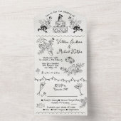 Hand Drawn funky Fall Doodle Hochzeit All In One Einladung (Innen Boden)