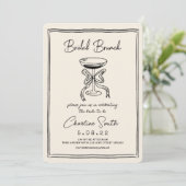 Hand Drawn Funky Handwriter Bridal Brunch Einladung (Stehend Vorderseite)