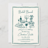 Hand Drawn Funky Handwriter Bridal Brunch Einladung (Vorderseite)