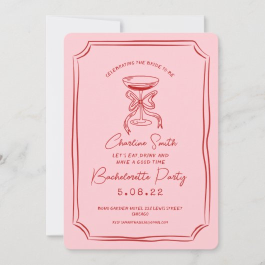 Hand Drawn Funky Handwriter Bridal Brunch Einladung (Vorderseite)