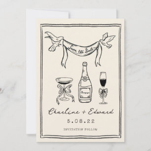 Hand Drawn Funky Handwriting Save the Date