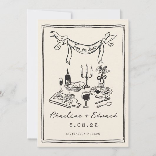 Hand Drawn Funky Handwriting Save the Date (Vorderseite)