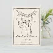 Hand Drawn Funky Handwriting Save the Date (Stehend Vorderseite)