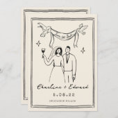 Hand Drawn Funky Handwriting Save the Date (Vorne/Hinten)