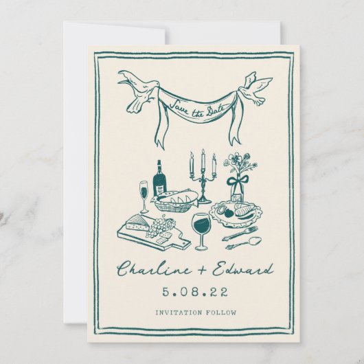 Hand Drawn Funky Handwriting Save the Date (Vorderseite)