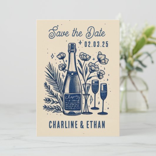 Hand Drawn Funky Handwriting Save the Date (Stehend Vorderseite)