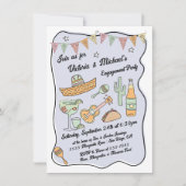 Hand Drawn Funky Mexican Fiesta Einladung (Vorderseite)