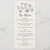 Hand Drawn Funky Nautical Birthday Wedding Party Menükarte (Vorderseite)