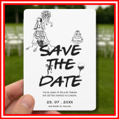 Hand Drawn Funky Whimsical Minimalistisch Wedding Save The Date