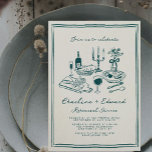 Hand Drawn Funky Zeichnend Probe Dinner Einladung<br><div class="desc">Hand Drawn Funky Zeichnend Probe Dinner</div>