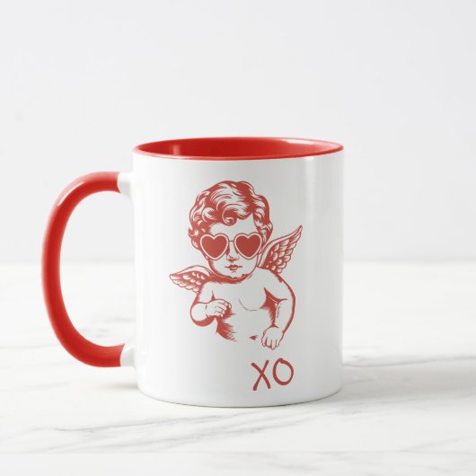Hand Drawn Funny Romantic Cupid XO Valentines Day Tasse (Links)