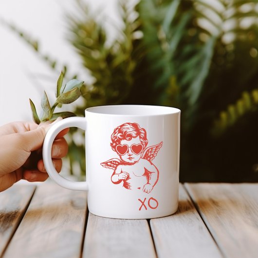 Hand Drawn Funny Romantic Cupid XO Valentines Day Tasse