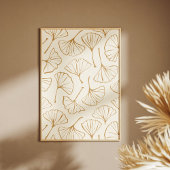 Hand Drawn Ginkgo Japanese Boho Japandi Botanical Poster