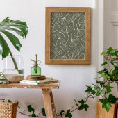 Hand Drawn Ginkgo Japanese Green Japandi Botanical Poster