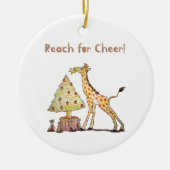 Hand-Drawn Giraffe Christmas Tree Art Keramik Ornament (Vorne)