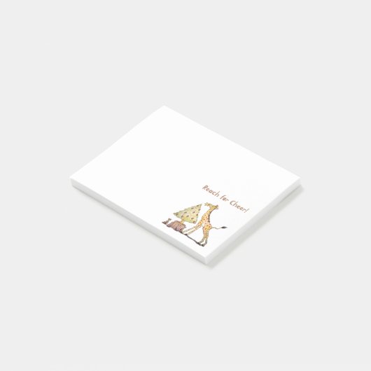 Hand-Drawn Giraffe Christmas Tree Art Post-it Klebezettel (angewinkelt)