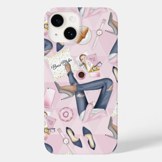 Hand Drawn Girl Boss Case-Mate iPhone Hülle (Rückseite)