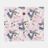 Hand Drawn Girl Boss Fleecedecke (Vorderseite (Horizontal))