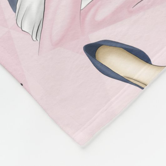 Hand Drawn Girl Boss Fleecedecke (Ecke)